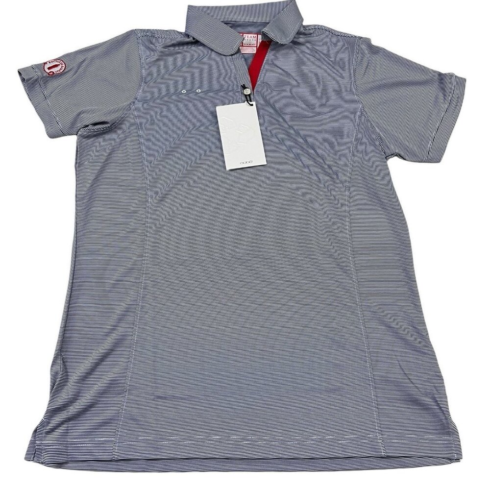 Oobe Shirt Women's L Gray Polo Chick Fil A Uniform Striped Hydrochill Work NWT